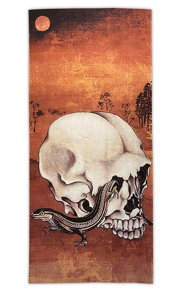 Amazon｜古今東西 浮世絵 手ぬぐい 河鍋暁斎 髑髏と蜥蜴 その2